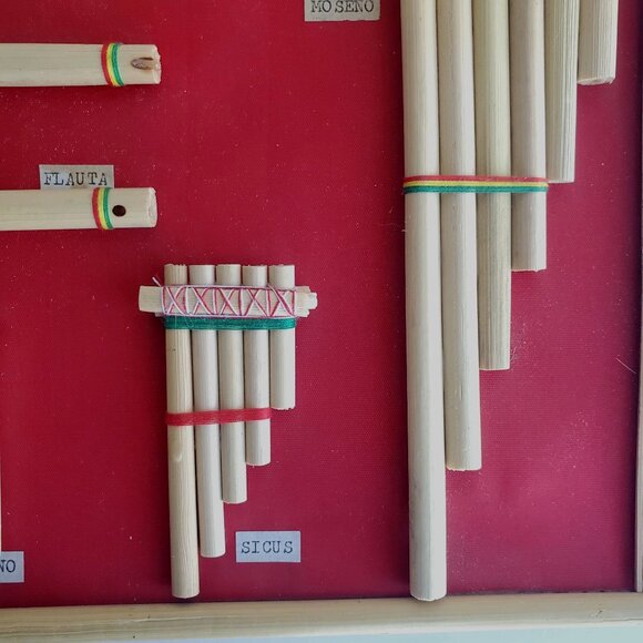 Ecuadorian Zampona Pan Flute Set Miniature Display Vintage Handmade - Picture 12 of 14